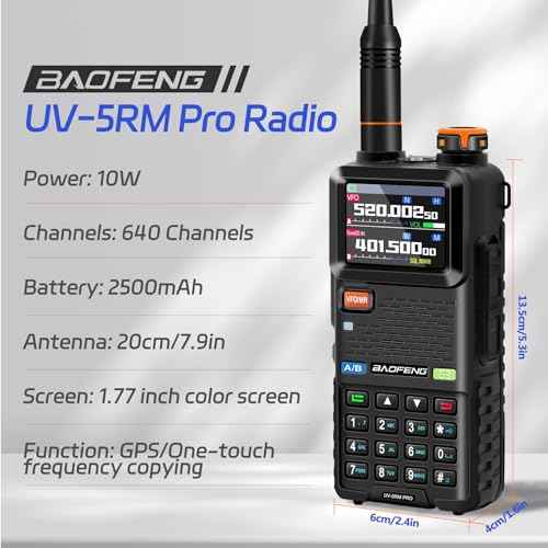 BAOFENG 5RM PRO 10W GPS Ham Radio Handheld, Long Range Walkie Talkies for Adults, UV-5RM PRO Multi-Band Two Way Radio with Rechargeable 2500mAh Battery, Type-C Charging, 640 Channels, 2 Pack