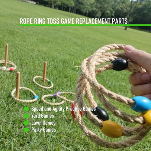Sisal Rope Ring Toss Game Replacement Rings - Outdoor Yard Party Toys