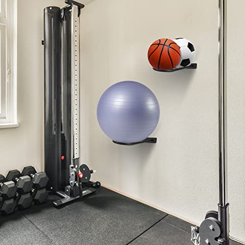 Wall Mount Medicine Ball Rack for 15-30 Inch Exercise Balls - Black - Variation of THIS listing