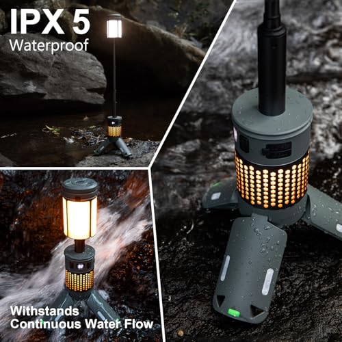 Green Telescopic Camping Light with Stand - 40H Playtime, Magnetic Base