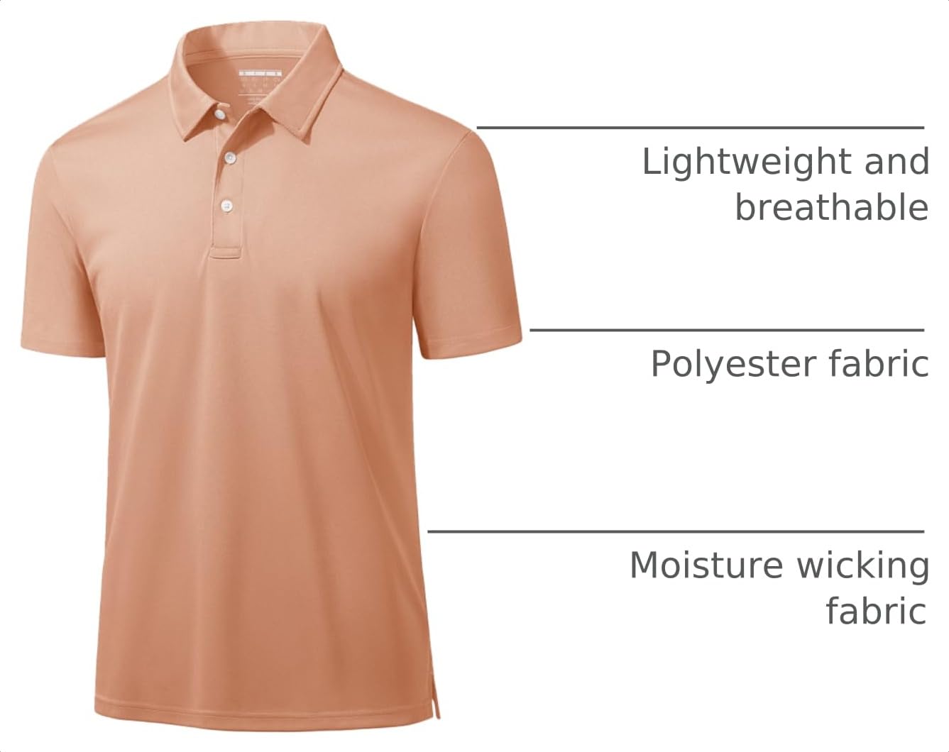 MAGCOMSEN Mens Polo Shirts Short Sleeve Athletic Pique Golf Shirt Dry Fit Performance Casual Work Polos for Men Apricot