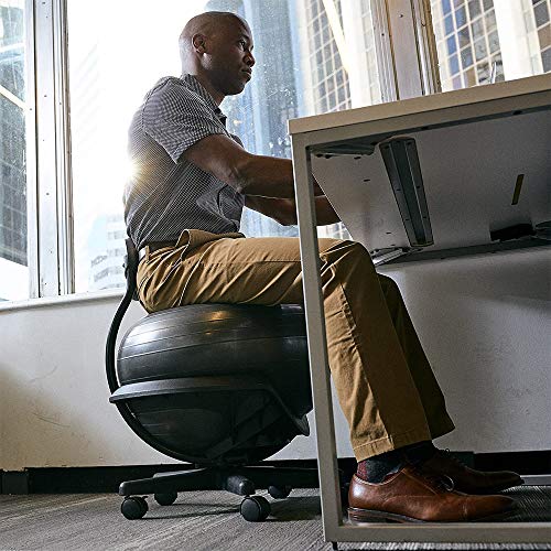Gaiam Ultimate Balance Ball Chair (Standard or Swivel Base Option) - Premium Exercise Stability Yoga Ball Ergonomic Chair for Home and Office Desk - 52cm Anti-Burst Ball, Air Pump, Exercise Guide