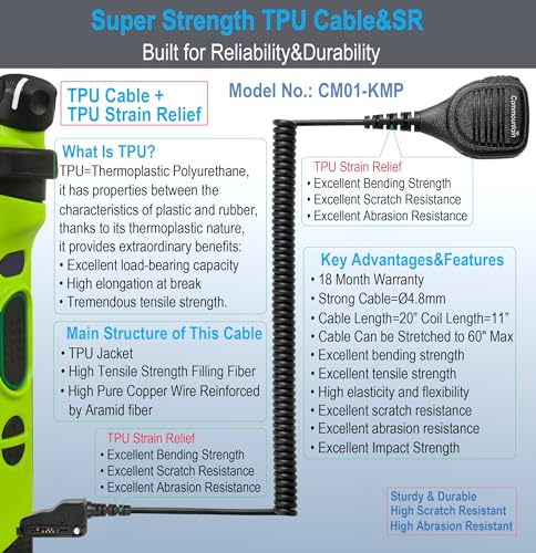 Multi-Pin Speaker Microphone for Kenwood Radios - Rugged, Clear Sound