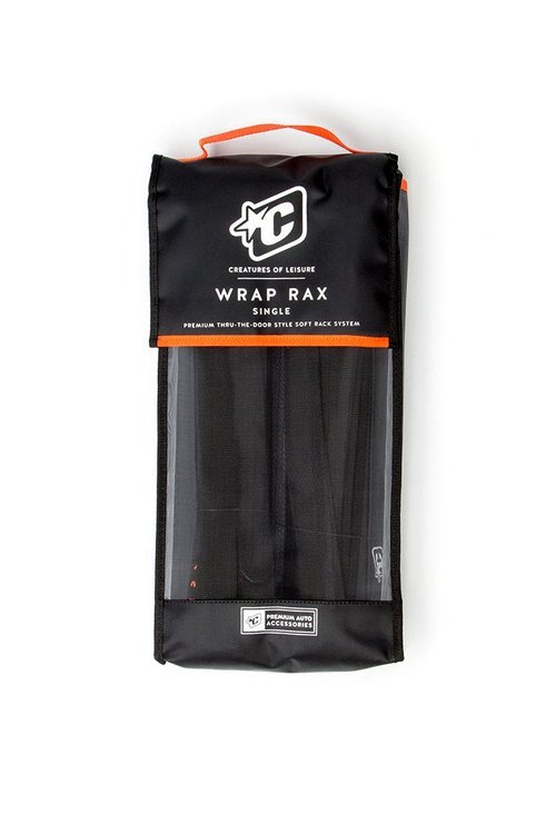 Creatures of Leisure Single Wrap Silicon Rax, Durable Cushioned Pads, Corrosion Resistant Metal Cam Buckle, Reusable Carry Bag, Black Orange