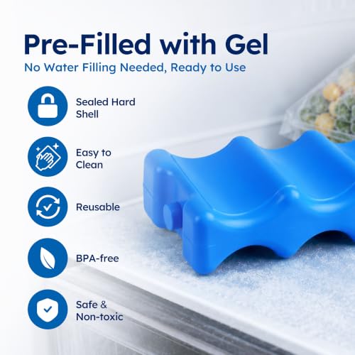 2-Pack Reusable Ice Packs for Cooler & Breast Milk Storage, Contoured Freezer Pack