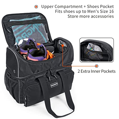 Mangrove Black Double Bowling Ball Bag with Padded Holder & Multiple Pockets