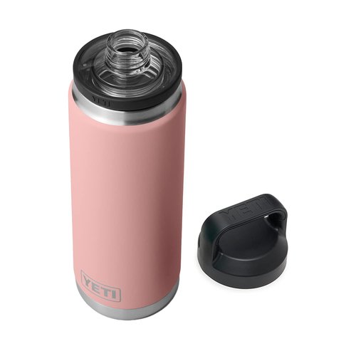 YETI Rambler 26 oz Bottle, Leakproof, Vacuum Insulated, Stainless Steel with Chug Cap, Sandstone Pink