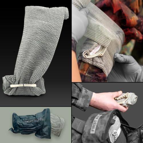 Israeli 4 Inch Compression Bandage - Trauma Wound Dressing, Sterile EMS Emergency Stop Bleeding, Pack of 1 - Variation 1