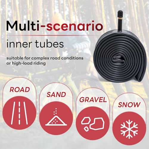 27x1 1/4-1 3/8 Bike Tube - Replacement Bicycle Inner Tube for Mountain & Road Bikes