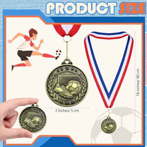Misdary 12 Pack Medals with Neck Ribbons Team Participation Trophies for Kids Sports Awards Party Favors for Sports Competitions Celebration Gift