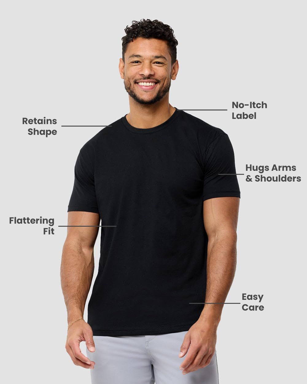 INTO THE AM Men's Plain Tees 6 Pack Multipack - Fitted Crewneck Gym Casual Workout Tshirts Shirts for Ment (Black/Charcoal/Grey/Indigo/Navy/White, X-Large)