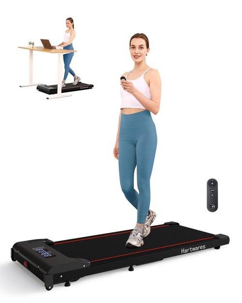Hartwares Walking Pad Under Desk Treadmill for Home 2 in 1 Portable Treadmill with Remote Control, 2.5HP Brushless Motorized Running Jogging Machine, Compact Design 265 Lbs Capacity