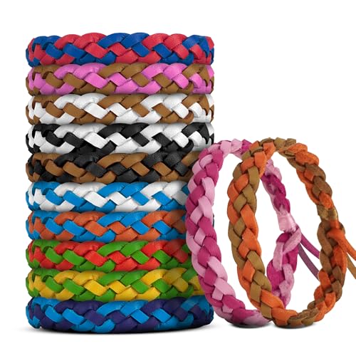 12 Pack Mosquito Repellent Bracelets - DEET-Free & Natural for Adults & Kids