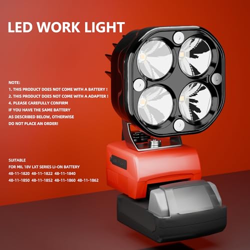 ML16P LED Work Light Compatible with M18 18V Battery 1800LM Spotlight & USB C Charger - Work Site Lighting