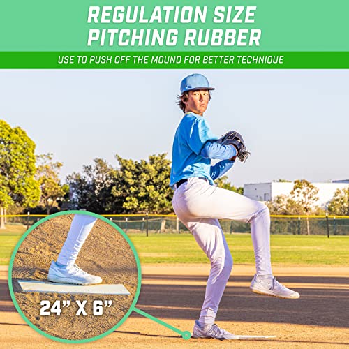 GoSports 24 Inch x 6 Inch Baseball & Softball Pitching Mound Rubber - Regulation Size