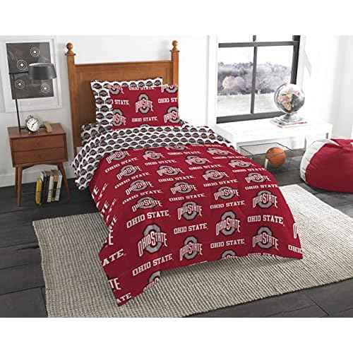 Northwest NCAA Ohio State Buckeyes Unisex-Adult Bed in a Bag Set, Twin, Rotary