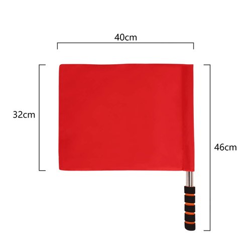 Ylucky Referee Flag Stainless Steel Command Hand Flag Red Signal Flag Sponge Handle Special Patrol Performance Linesman Official Flag for Soccer Volleyball Football Track
