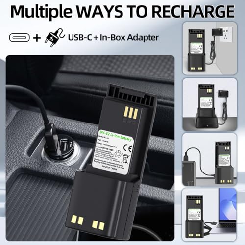 1PCS 3800mAh High-Capacity Rechargeable Battery for BAOFENG UV-32 DM-32 GM32 Walkie Talkies