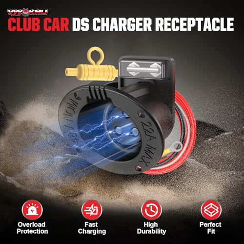 48V Golf Cart Charger Receptacle with Fuse for Club Car DS 1995-UP