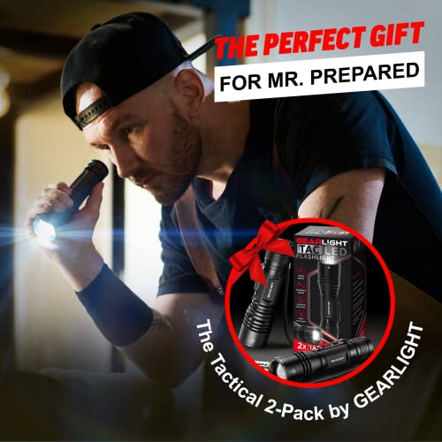 GearLight LED Tactical Flashlight Black - Mini Compact Military-Grade EDC Light