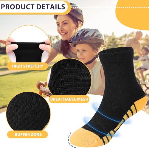 12 Pairs Boys Crew Socks, Athletic Socks for 1-14 Years – Variation: 5-7 Years / #1 Boys Black Socks