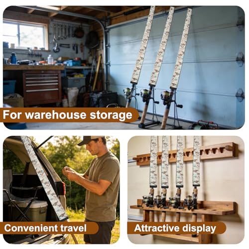 Neoprene Fishing Rod Sleeves - Protective Rod Socks for Travel & Storage