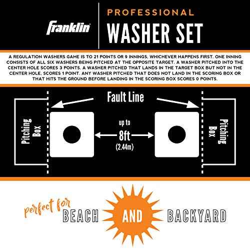 Franklin Sports Washer Toss Game Set - Outdoor Washers Set with Targets + Washers - Perfect for Lawn, Beach + More - Classic Outside + Tailgate Game