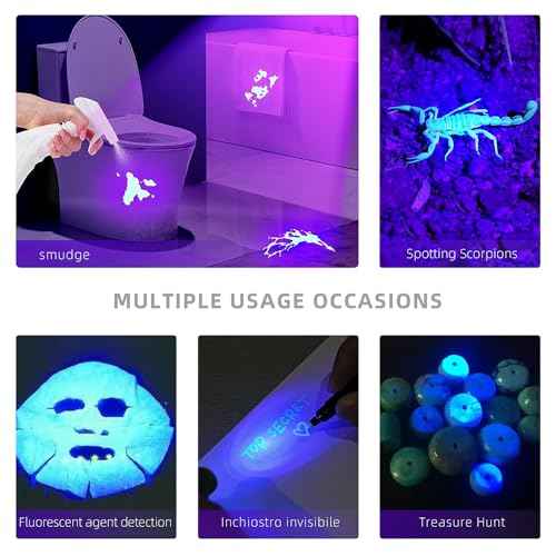 BEIKE UV Blacklight Flashlights, 12 LED 395nm Ultraviolet Blacklight (2 PCS) ? Mini Portable UV Detector for Dog Urine, Pet Urine Detector Light for Stains, Bed Bugs, Resin Curing£¬Scorpions Finder