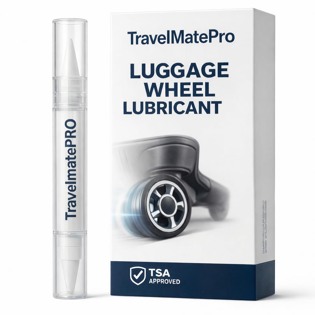 TravelMatePro TSA Approved Luggage Wheel Lubricant Pen - Silent Suitcase Wheels, Smooth Zippers & Handles