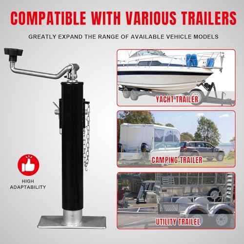 BIG RED 2000 LBs Capacity Weld on Pipe Mount Swivel Trailer Jack, ATR39003R