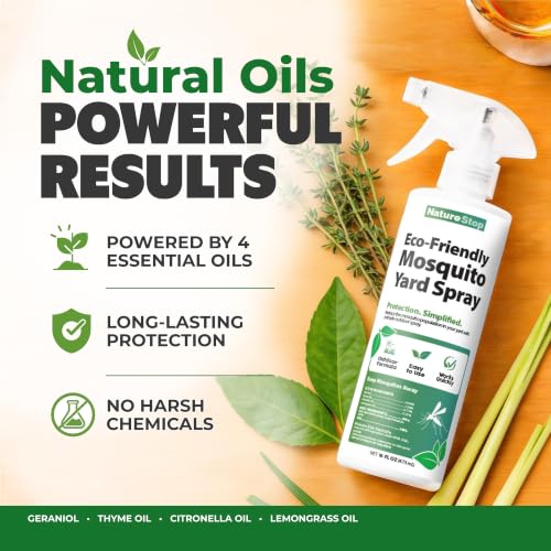 Eco-Friendly Mosquito Yard Spray - Natural Oil-Based Insect Repellent, 16 oz