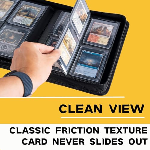 KUOOKING Toploader Binder, Holds 112+ Toploaders, 4 Pocket Top Loader Card Storage Case, Double-Sided Pockets for trading card in 3 x 4'' Toploaders