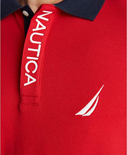 X-Large Nautica Men's Color Block Performance Polo Shirt - Red