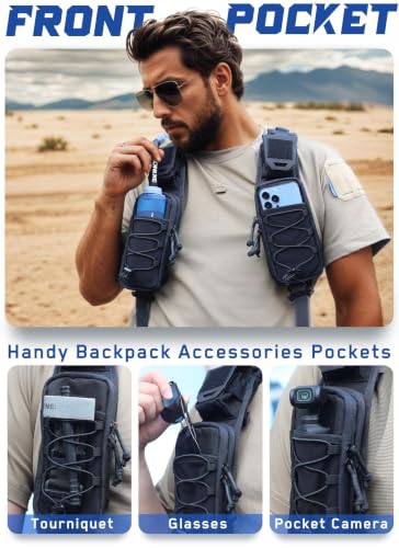 WYNEX Molle Backpack Pouch Left Black Tactical Gear Accessory