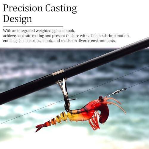 C4 10 Pcs Saltwater Shrimp Soft Swimbaits Fishing Lures - Realistic Action
