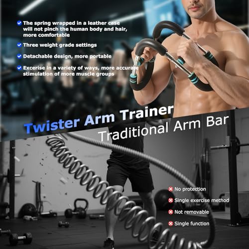 Twister Arm Trainer 60-100lb (Blue) – Portable Upper Body Strengthener for Chest, Arms & Shoulders