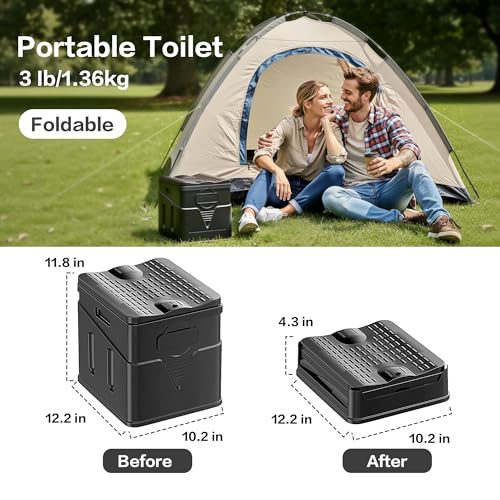 Portable Camping Toilet Foldable Compact Toilet for Outdoors Adults Children