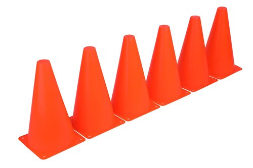 9 Inch Plastic Training Traffic Cones, Sport Cones, Agility Field Marker Cones for Soccer Basketball Football Drills Training, Outdoor Activity or Events - Set of 10, Orange
