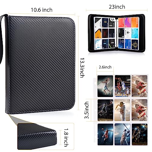 WOT I Trading Card Binder 900 Pockets Black Zipper Card Holder Organizer