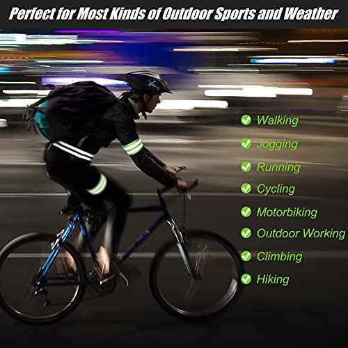 16 Pieces Reflective Bands Reflector Bands for Wrist, Arm, Ankle, Leg, High Visibility Reflective Gear Safety Reflector Tape Straps for Night Walking, Cycling and Running