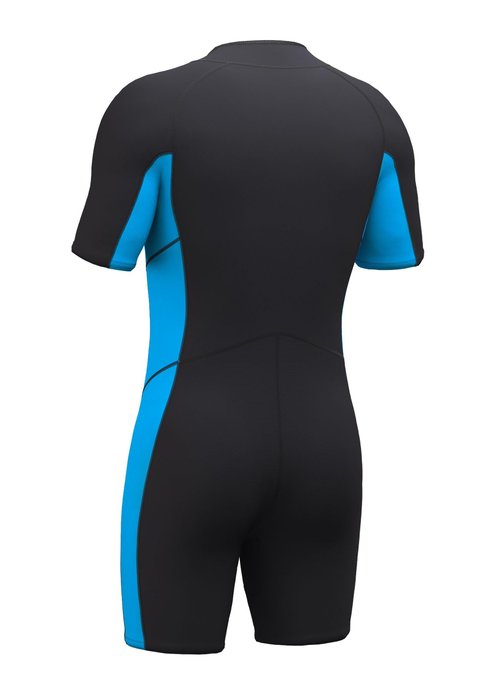 Hevto Wetsuits Men 2mm Neoprene Front Zip Shorty Wet Suit in Cold Water for Swimming Surfing Diving Snorkeling Paddle Boarding (M3-Blue, XXL)