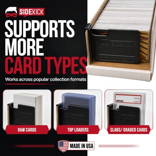 SIDEKICK Mini Trading Card Box Divider Black 5-Pack - Card Support Organizer