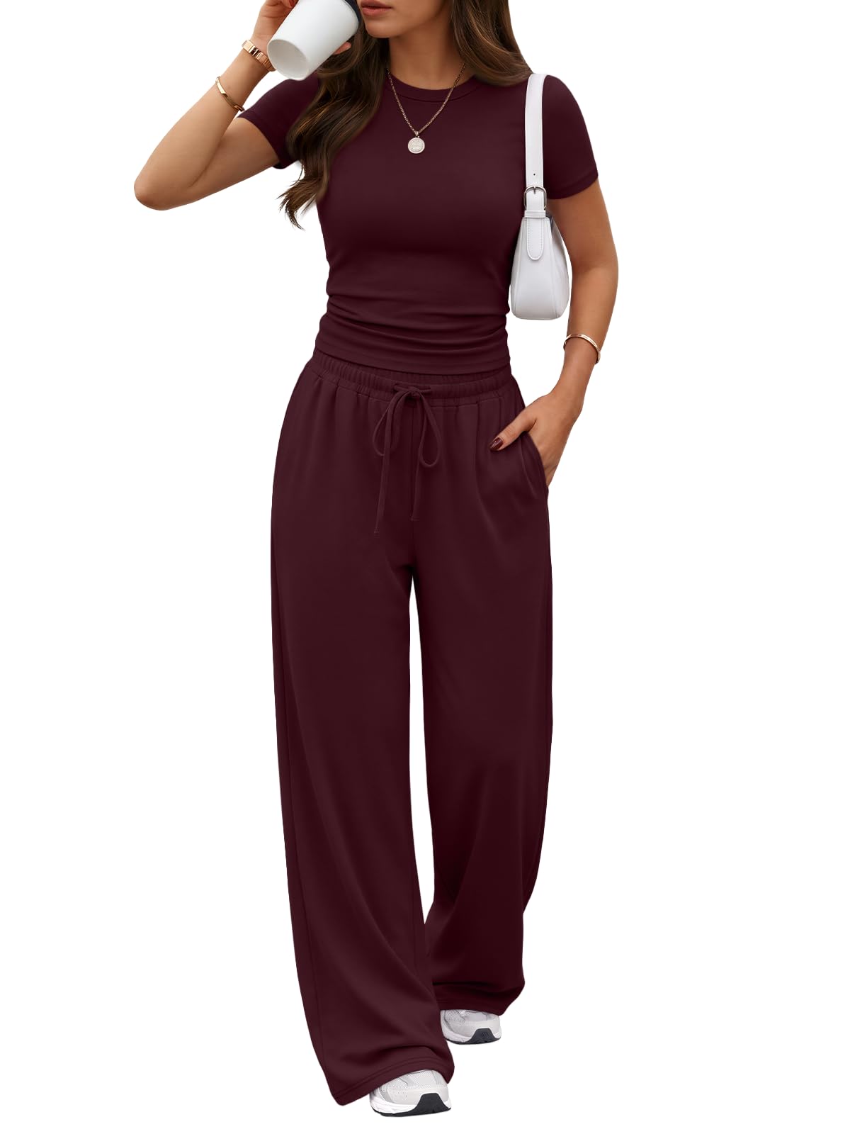 Trendy Queen Womens Petite 2 Two Piece Set 2026 Summer Workout Beach Vacation Cruise Gym Clothes Spring Fashion Lounge Matching School Comfy Airport Travel Outfit Athleisure Clothing