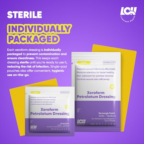Sterile Xeroform Petrolatum Gauze Dressings for Wound & Burn Care 30 Pack