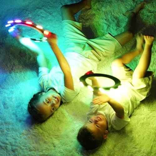 TOSY Flying Ring - 16 Million Color RGB or 12 LEDs, Super Bright, Lost Mode, Auto Light Up, Camping Essentials for Kids/Teens/Boy/Girl, Safe & Soft, Waterproof, Pool/Beach Games, Lightweight Toy