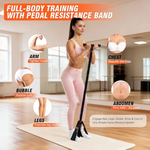 Black 55lbs Resistance Bands with Handles for Full Body Workout