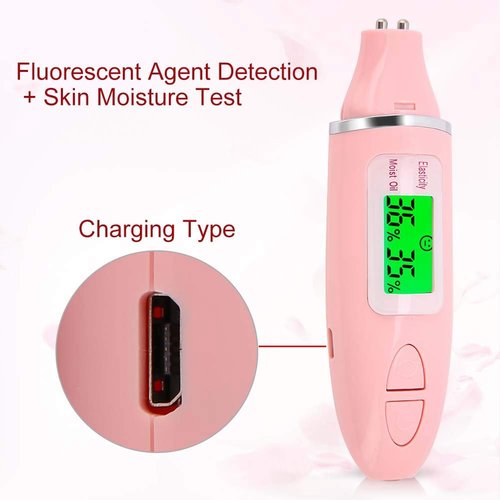 Semme Skin Hydration Tester, Skin Analyzer Machine Professional, Digital Skin Oil Sensor, Skin Analyzer Tester Water Oil Monitor LCD Display Monitoring Meter for Face and Body
