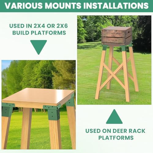 Green Deer Stand Brackets 4x4 for Hunting Platforms - Set of 4, Variation of THIS listing