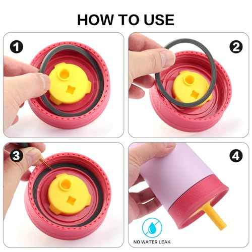 Rubber Seal Replacement,Compatible with Owala Kids 12& 15 Oz Tumbler Lid,O Ring Gasket For Owala Freesip Cap - 4 Pack Silicone Lid Seals