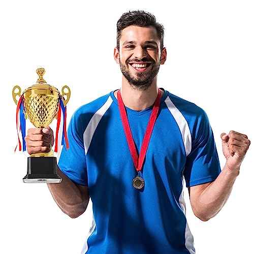 Juvale Gold Trophy Cup - Tournament & Championship Trophy Award - Versatile Awards for Soccer, Basketball & Golf - Rewards for Adults & Kids - 15.2 x 7.5 x 5 in